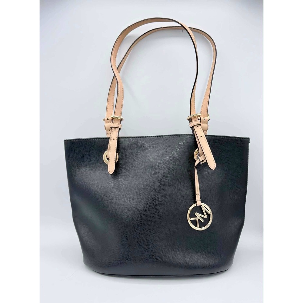 Michael Kors Jet Set Medium/Large Top-Zip Leather Pocket Tote